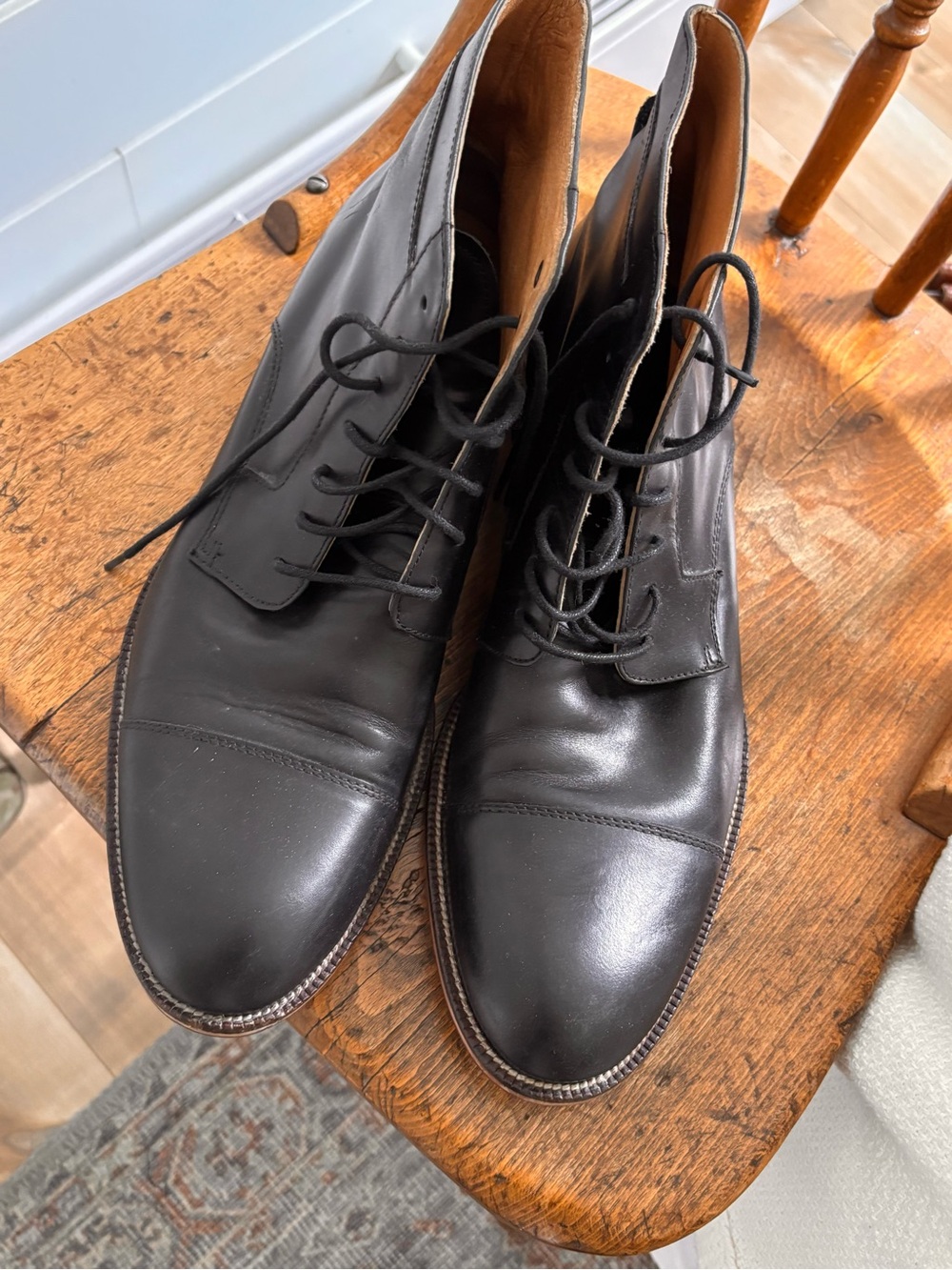 Johnston & Murphy Men's Leather Cap Toe Dress Boots Size 10